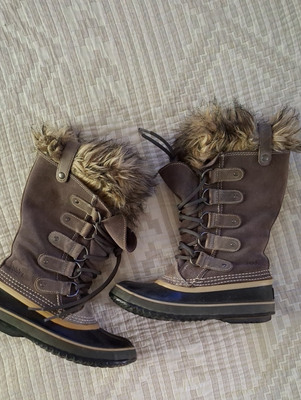 Sorel Joan Of Arctic Women's Winter Boots Size 6 Fur Sueded